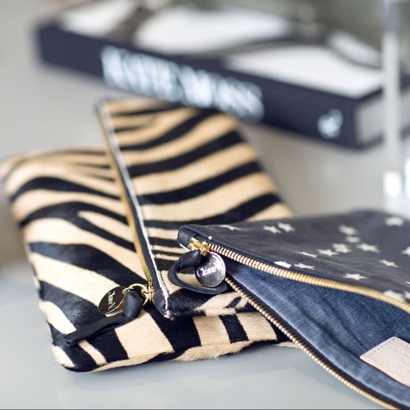Clare V Handbags - Clare V. x Equipment zebra hair-on foldover clutch